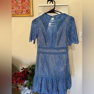 SAYLOR EMBROIDERED DRESS RICH BLUE SIZE XS